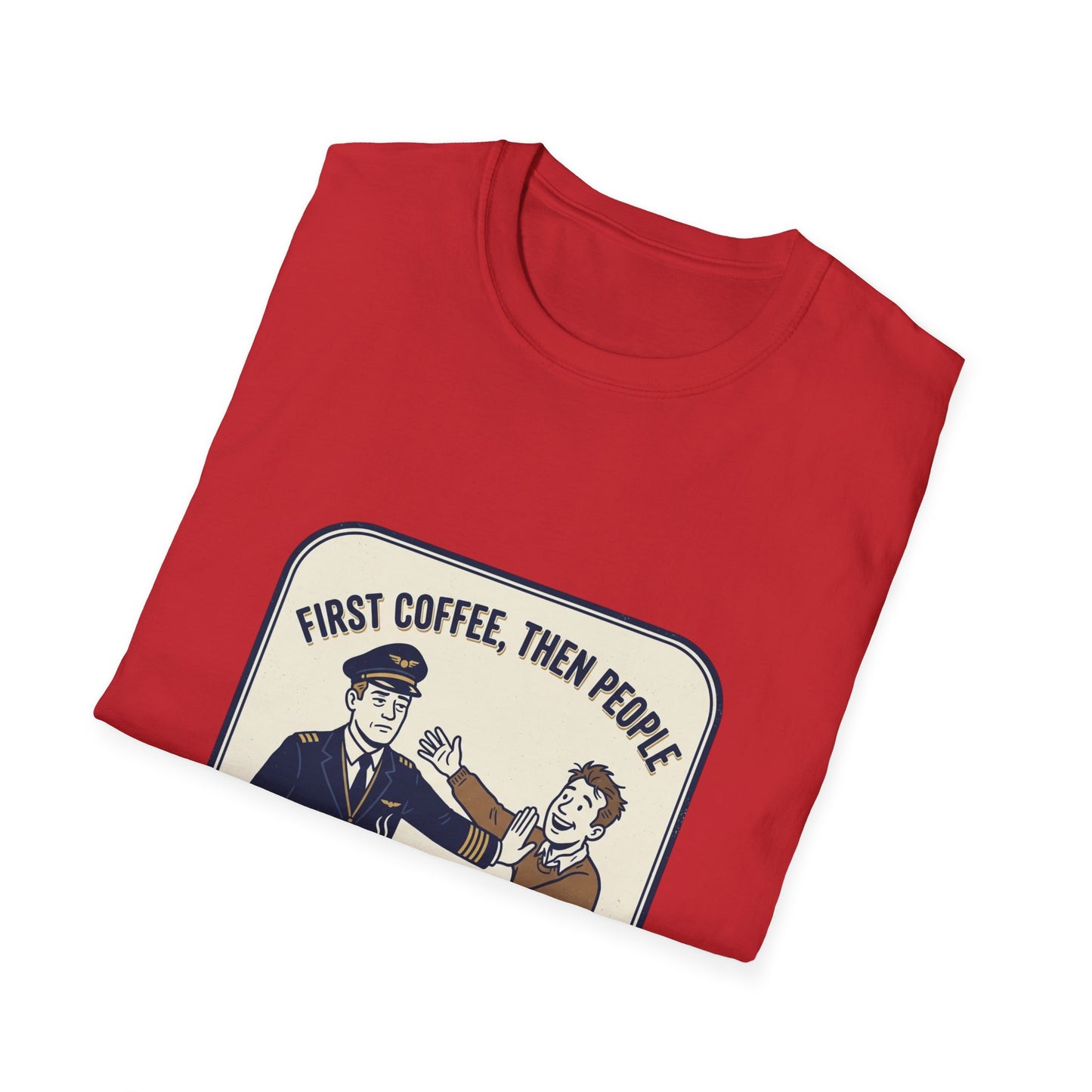 Coffee First T‑Shirt – “First Coffee, Then People” Vintage Coffee Lover Tee