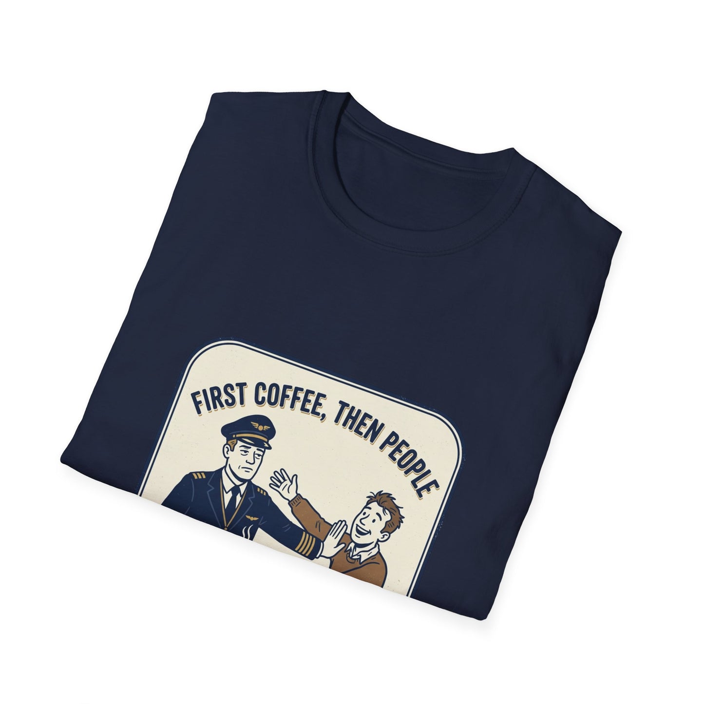 Coffee First T‑Shirt – “First Coffee, Then People” Vintage Coffee Lover Tee