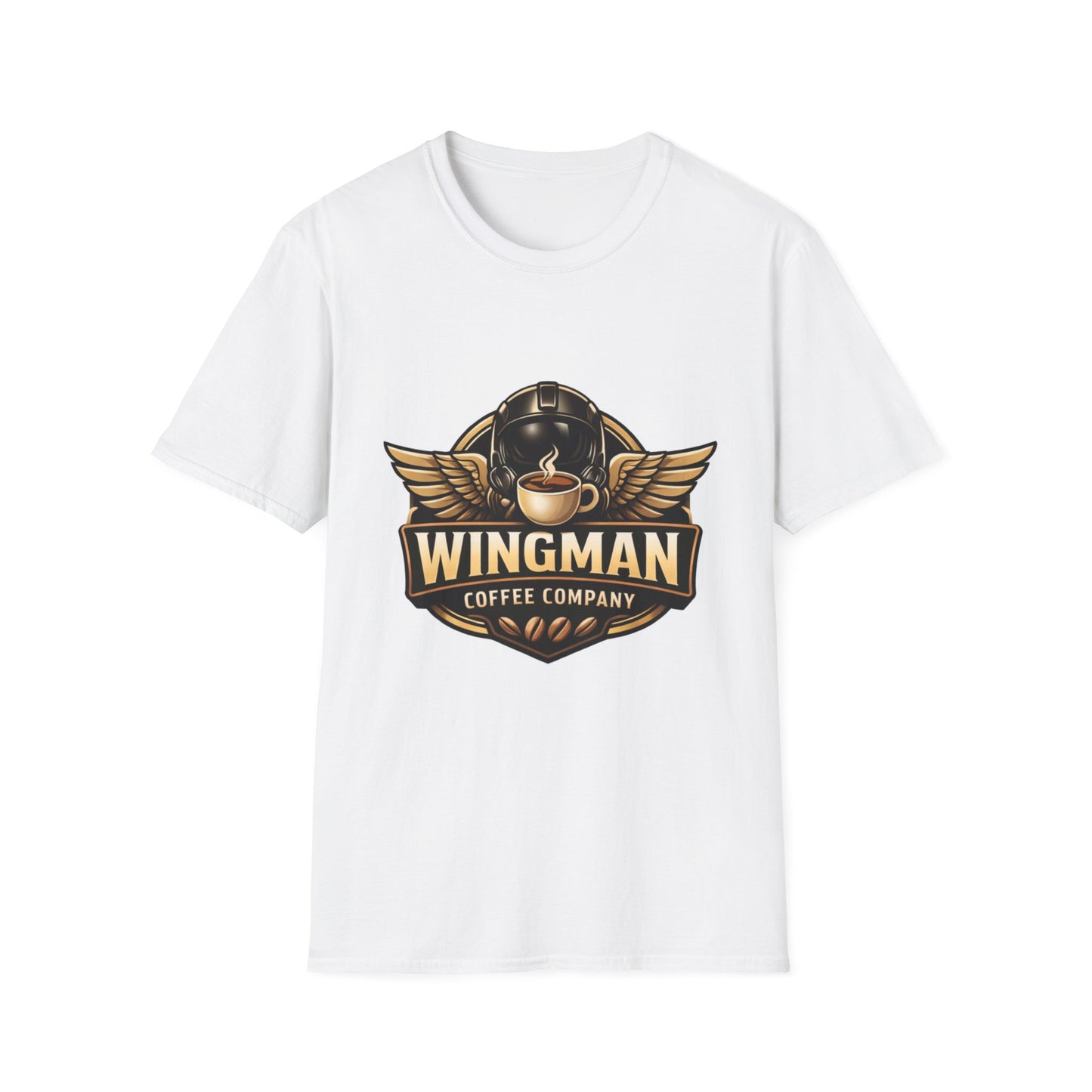 Wingman Coffee Company T-Shirt — Retro Aviation Coffee Logo Tee