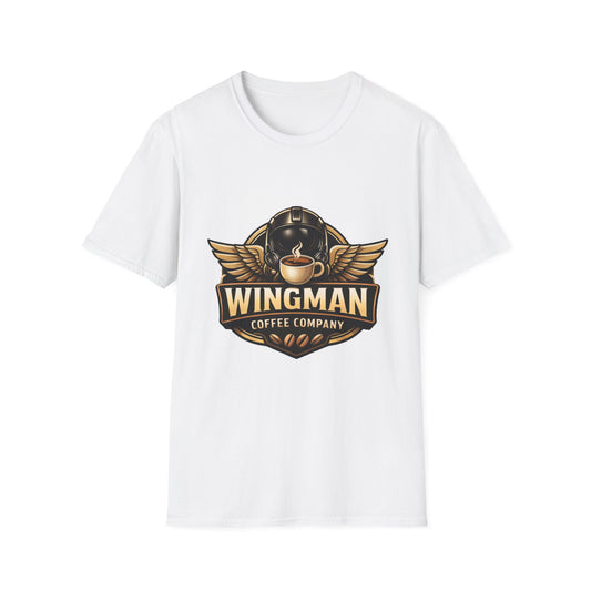 Wingman Coffee Company T-Shirt — Retro Aviation Coffee Logo Tee
