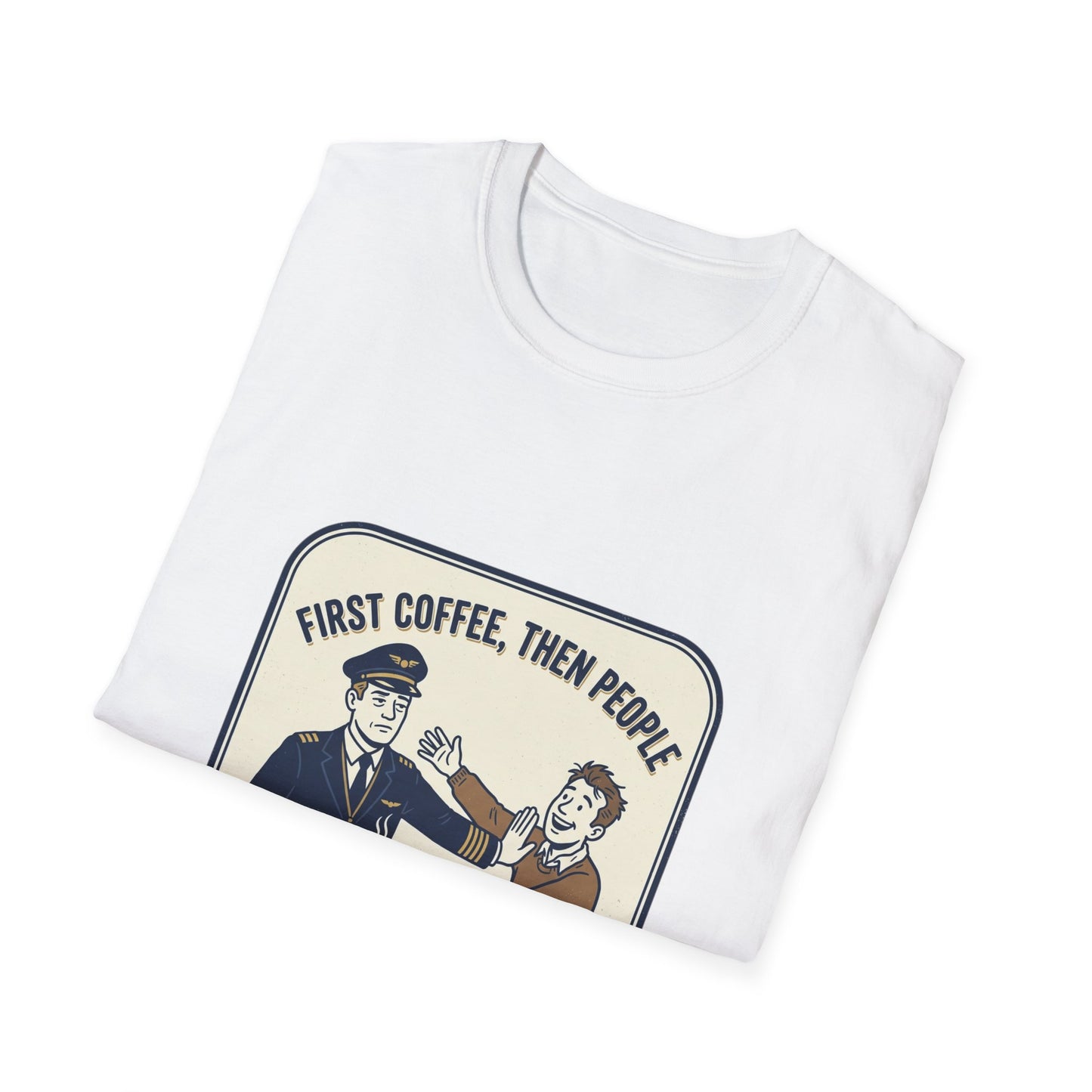 Coffee First T‑Shirt – “First Coffee, Then People” Vintage Coffee Lover Tee