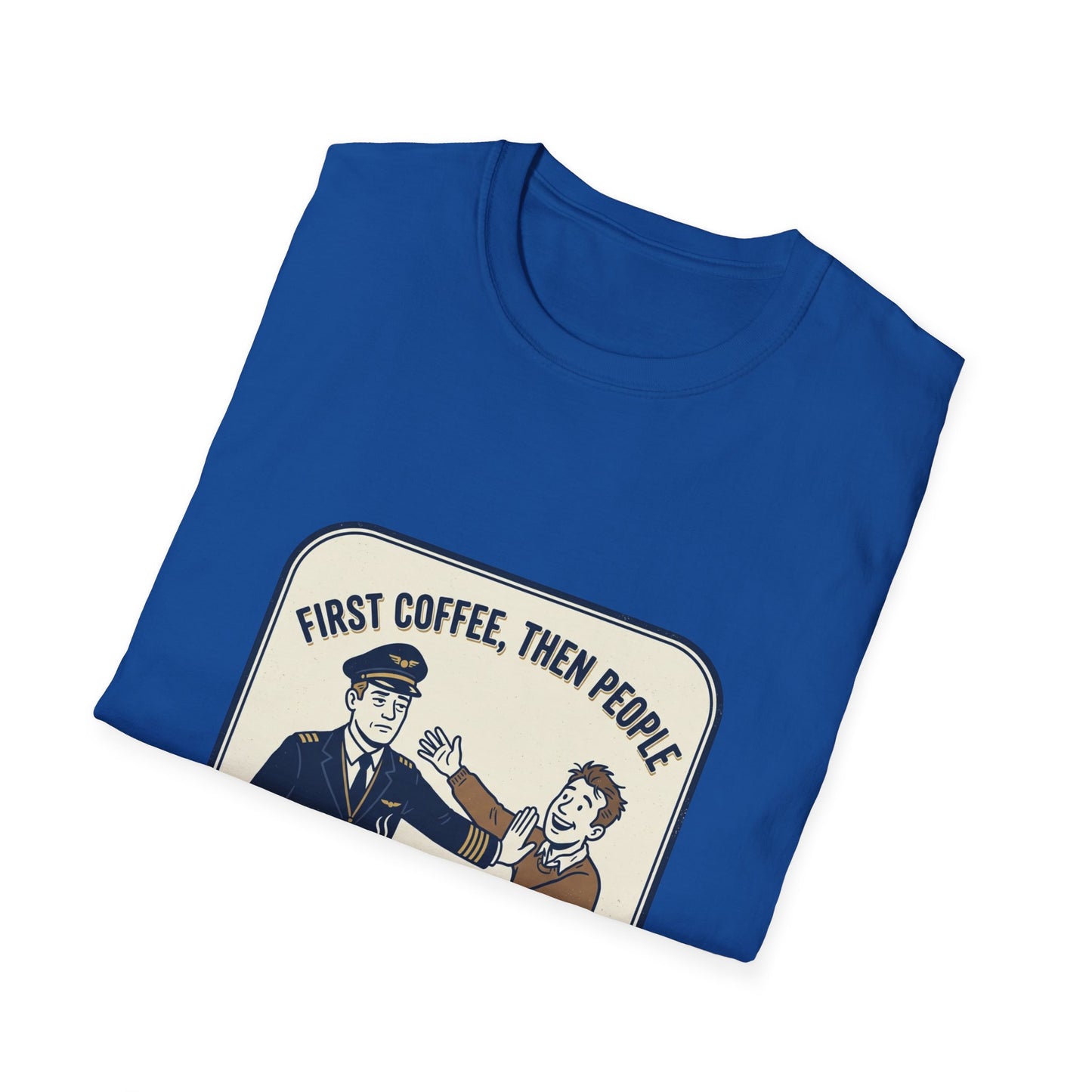 Coffee First T‑Shirt – “First Coffee, Then People” Vintage Coffee Lover Tee