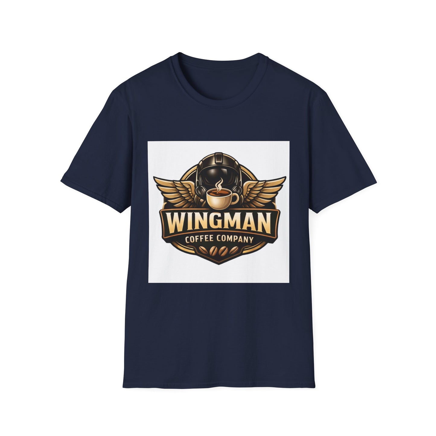 Wingman Coffee Company T-Shirt — Retro Aviation Coffee Logo Tee