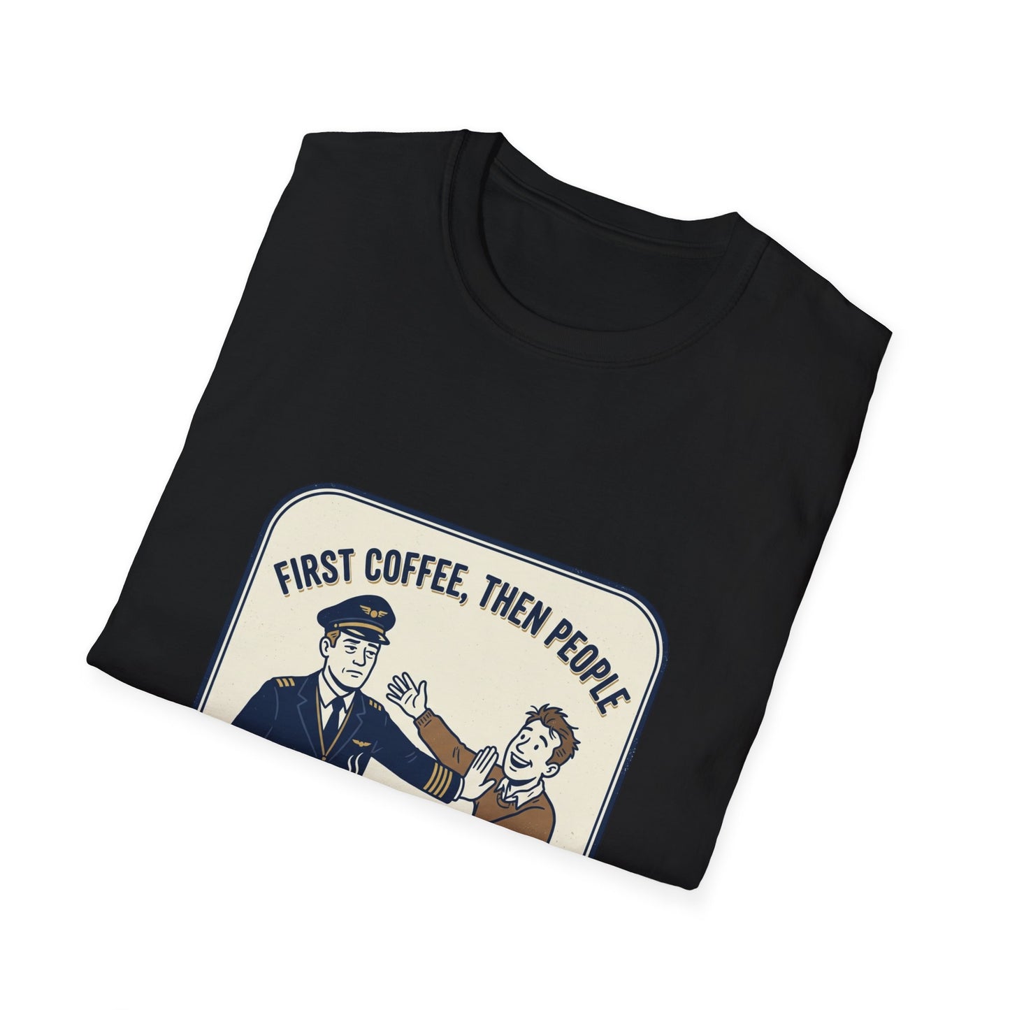 Coffee First T‑Shirt – “First Coffee, Then People” Vintage Coffee Lover Tee