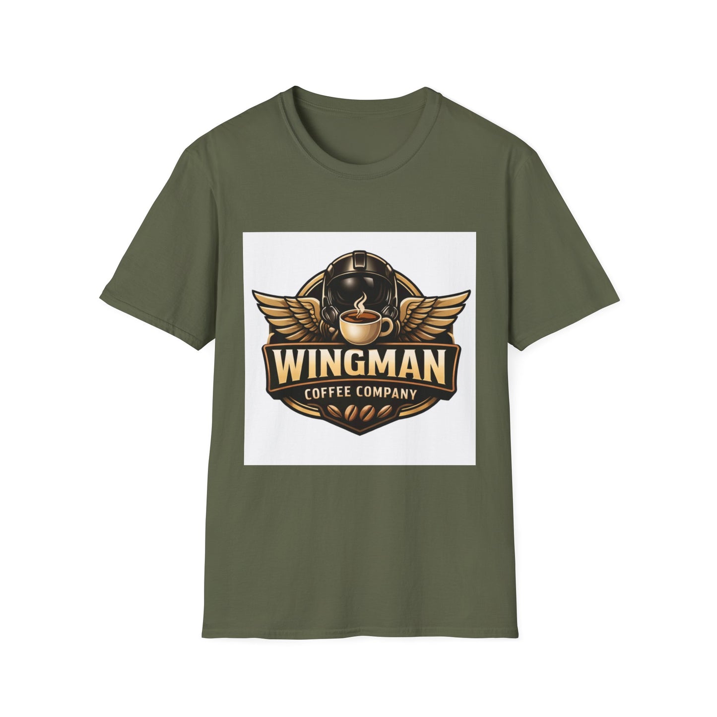 Wingman Coffee Company T-Shirt — Retro Aviation Coffee Logo Tee