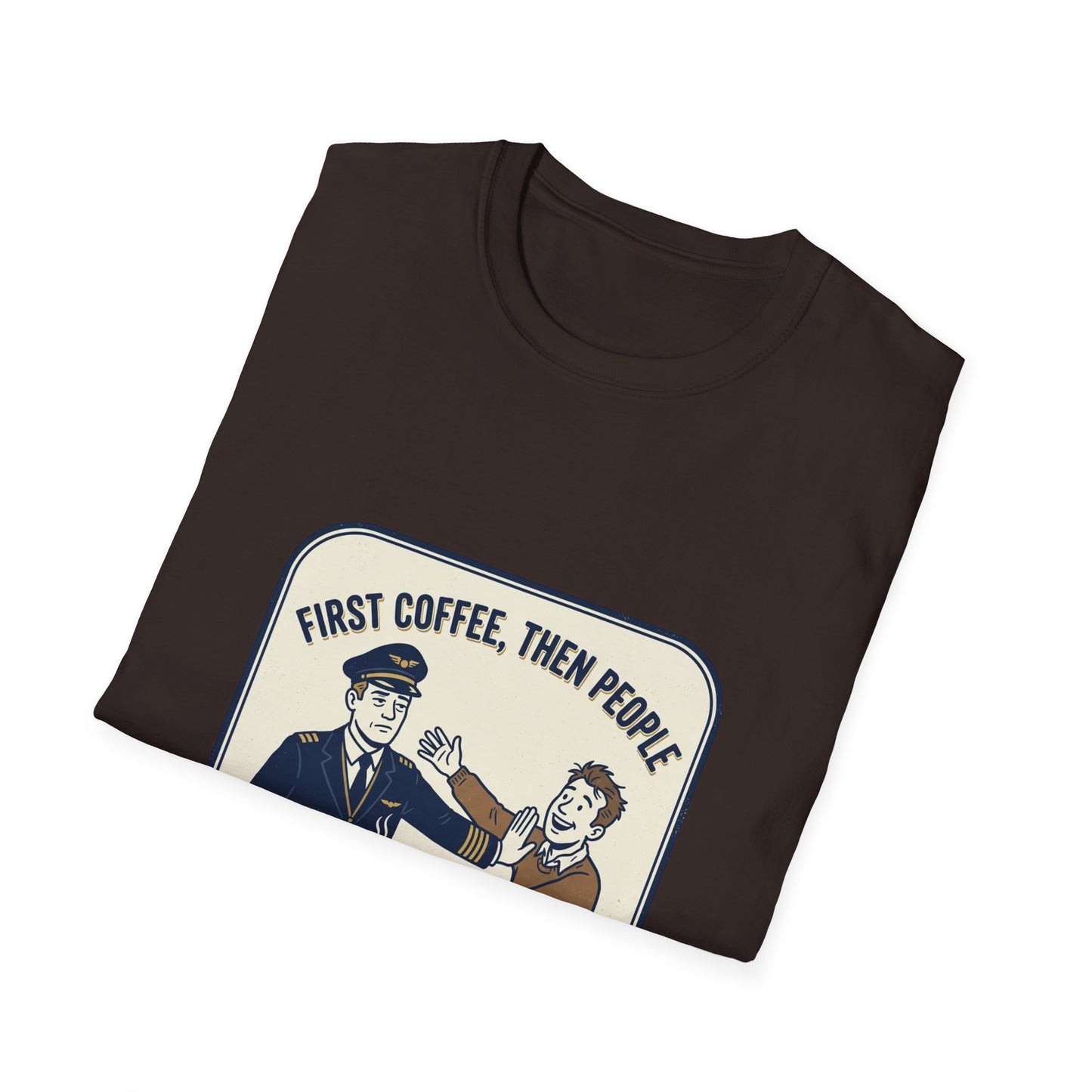 Coffee First T‑Shirt – “First Coffee, Then People” Vintage Coffee Lover Tee