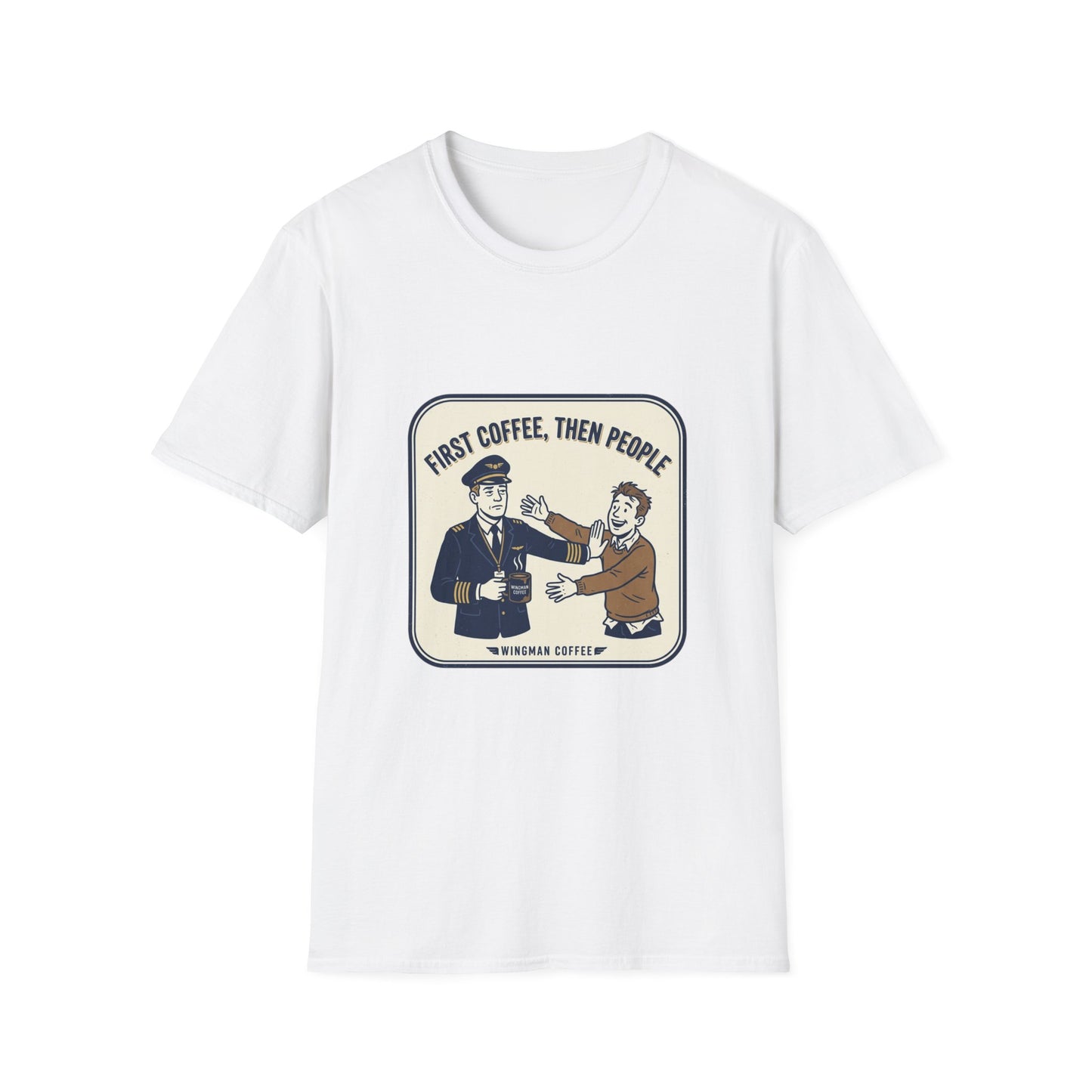 Coffee First T‑Shirt – “First Coffee, Then People” Vintage Coffee Lover Tee