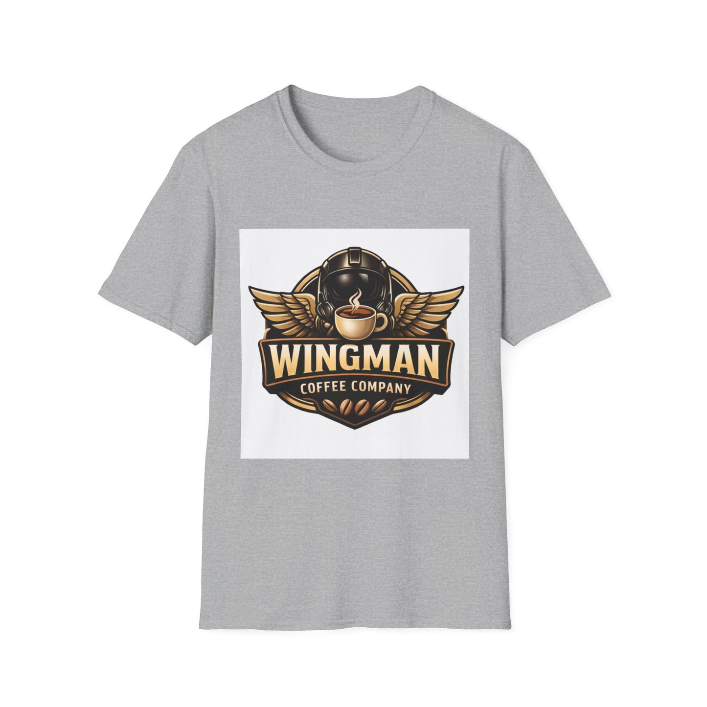 Wingman Coffee Company T-Shirt — Retro Aviation Coffee Logo Tee