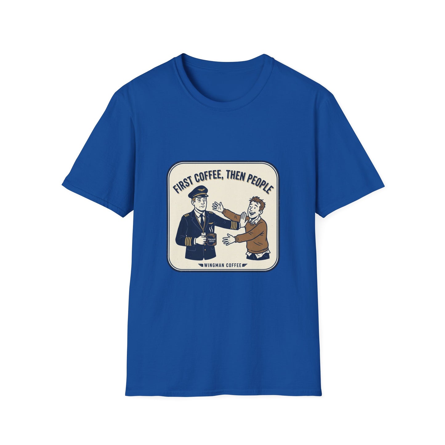 Coffee First T‑Shirt – “First Coffee, Then People” Vintage Coffee Lover Tee