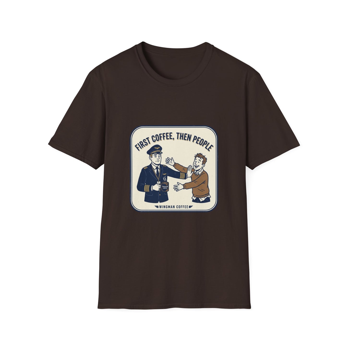 Coffee First T‑Shirt – “First Coffee, Then People” Vintage Coffee Lover Tee