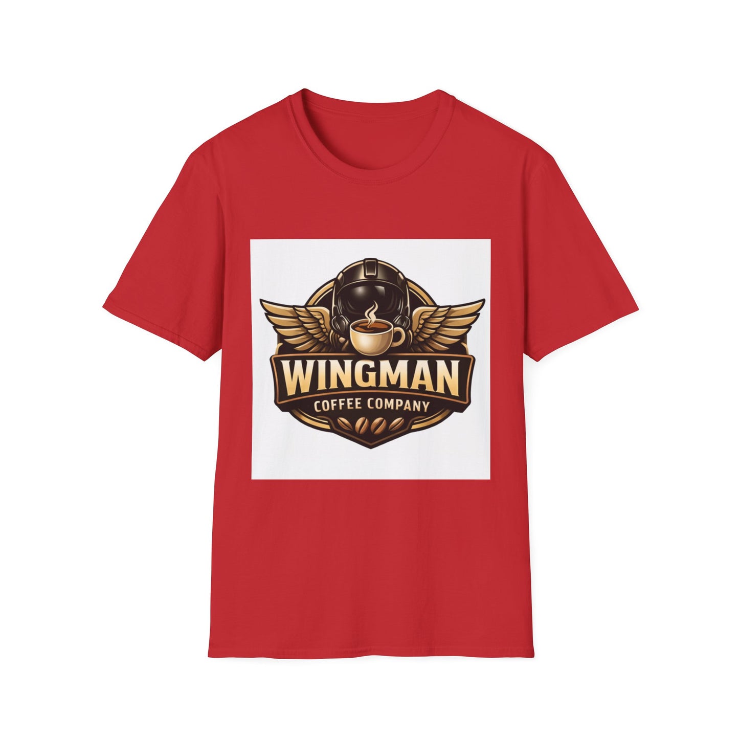 Wingman Coffee Company T-Shirt — Retro Aviation Coffee Logo Tee